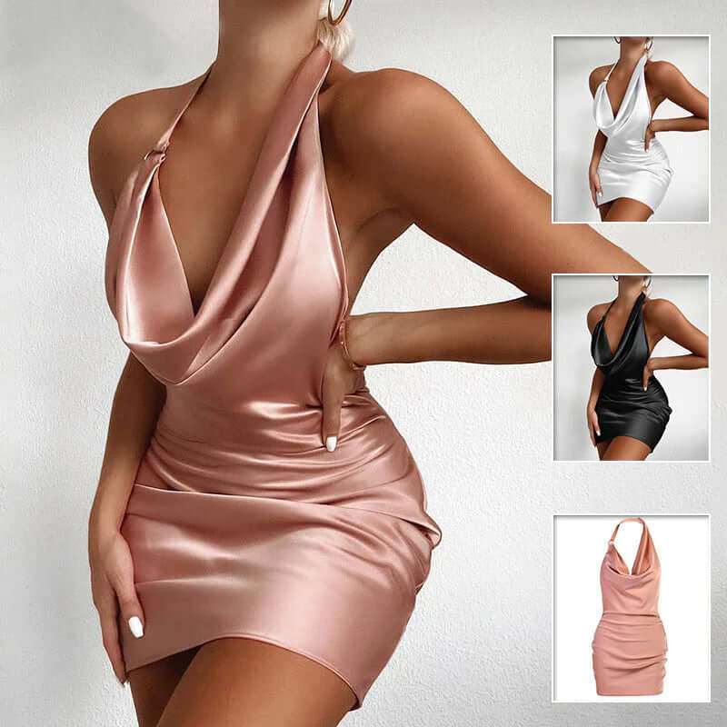 sleeveless backless mini dress